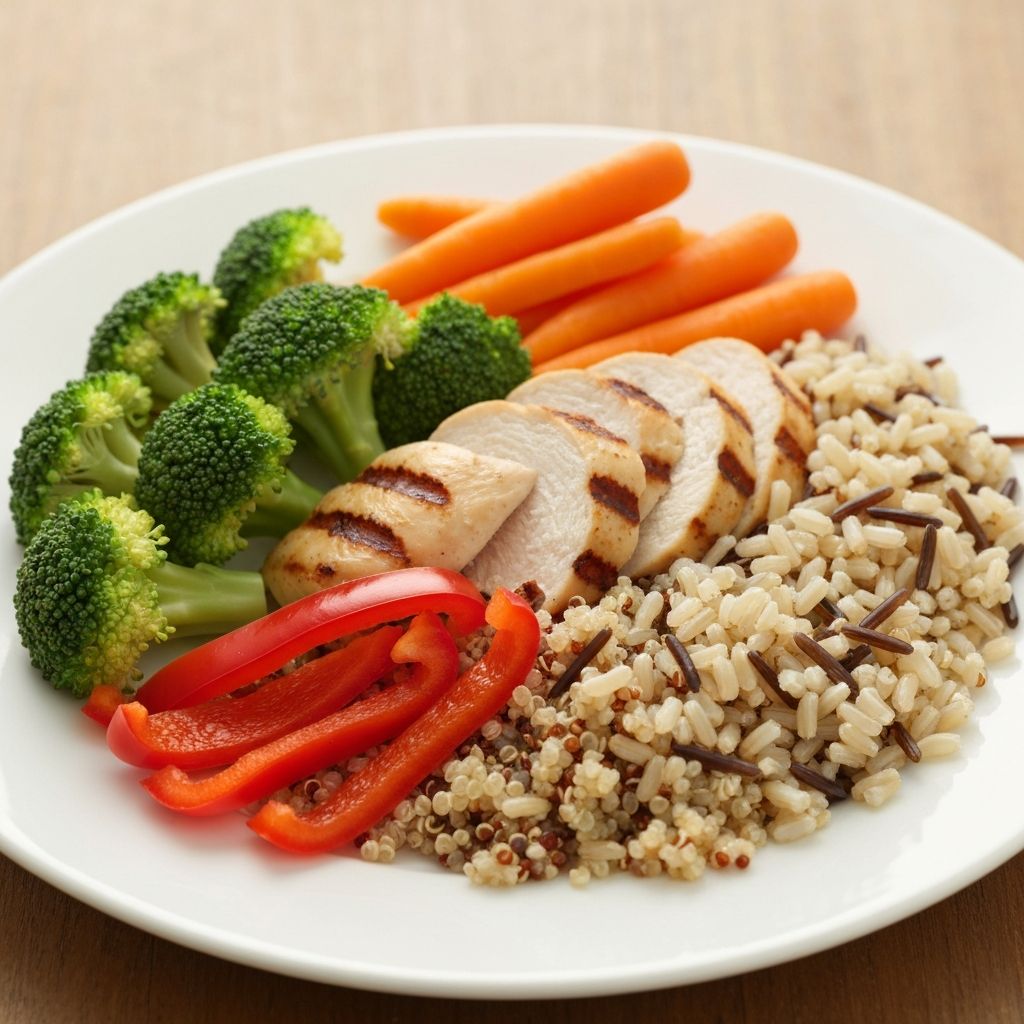 Balanserad hälsosam tallrik